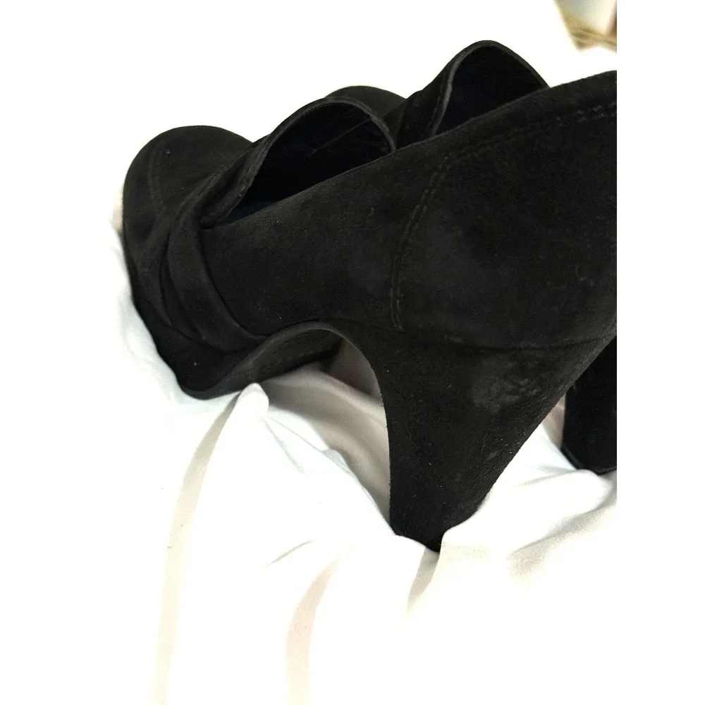Stuart Weitzman Thea Black‎ Suede Platform Loafer Pumps Made in Spain 6.5 M